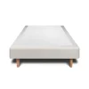 Sommeil De Plomb Sommier Tapissier Velours Gris clair 90x190 H35cm