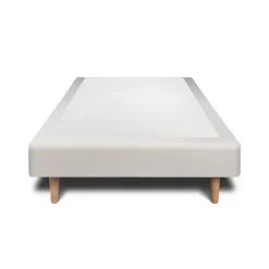 Sommeil De Plomb Sommier Tapissier Velours Gris clair 90x190 H35cm