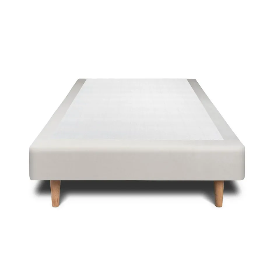 Sommeil De Plomb Sommier Tapissier Velours Gris clair 90x190 H35cm