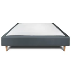 Sommeil De Plomb Sommier Tapissier Velours Gris anthracite 160x200 H35cm