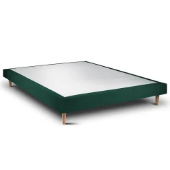 Sommeil De Plomb Sommier Tapissier Velours Vert 160x200 H29cm