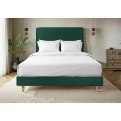 Sommeil De Plomb Sommier Tapissier Velours Vert 160x200 H29cm