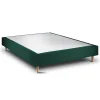 Sommeil De Plomb Sommier Tapissier Velours Vert 140x190 H35cm
