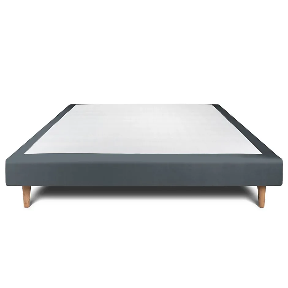 Sommeil De Plomb Sommier Tapissier Velours Gris anthracite 150x200 H29cm Hot