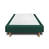 Sommeil De Plomb Sommier Tapissier Velours Vert 90x190 H35cm