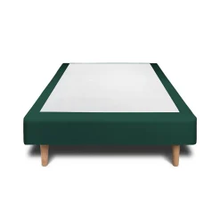 Sommeil De Plomb Sommier Tapissier Velours Vert 90x190 H35cm