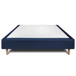 Sommeil De Plomb Sommier Tapissier Velours Bleu 150x190 H35cm Clearance