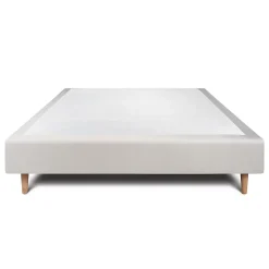 Sommeil De Plomb Sommier Tapissier Velours Gris clair 140x190 H35cm New