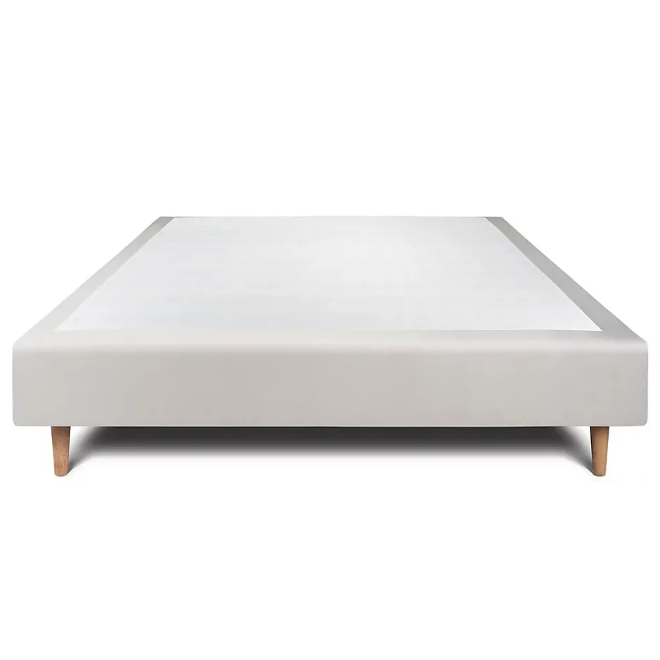 Sommeil De Plomb Sommier Tapissier Velours Gris clair 140x190 H35cm New