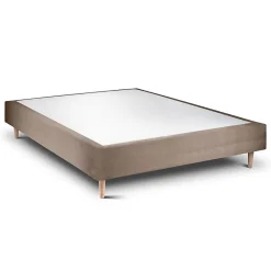 Sommeil De Plomb Sommier Tapissier Velours Taupe 140x200 H35cm Best