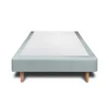Sommeil De Plomb Sommier Tapissier Velours Gris bleuté 90x190 H35cm
