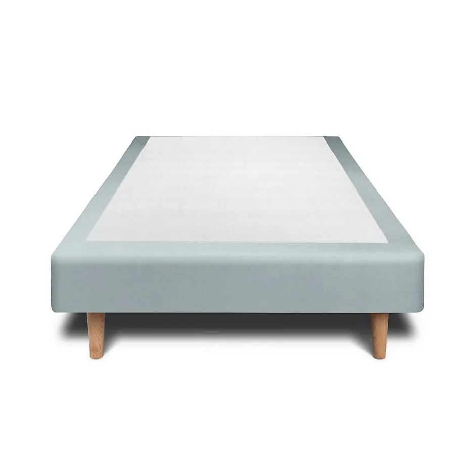 Sommeil De Plomb Sommier Tapissier Velours Gris bleuté 90x200 H29cm