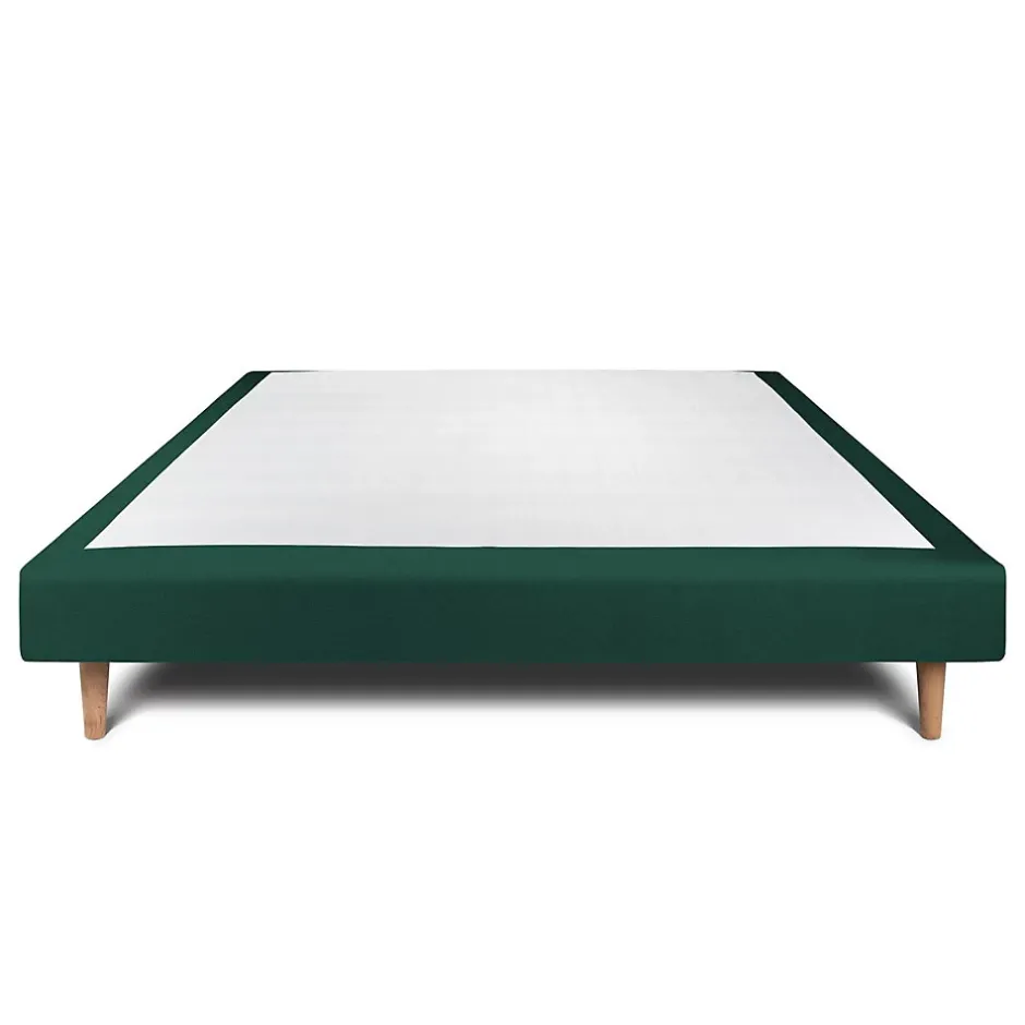 Sommeil De Plomb Sommier Tapissier Velours Vert 140x190 H29cm