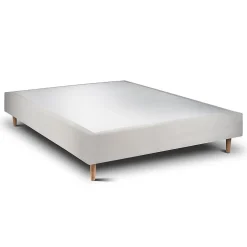 Sommeil De Plomb Sommier Tapissier Velours Gris clair 150x200 H35cm