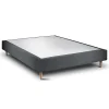 Sommeil De Plomb Sommier Tapissier Velours Gris anthracite 140x190 H35cm