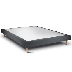 Sommeil De Plomb Sommier Tapissier Velours Gris anthracite 140x190 H29cm Online