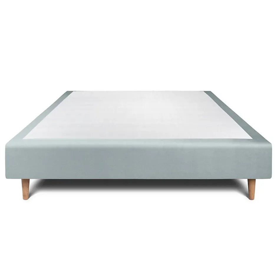 Sommeil De Plomb Sommier Tapissier Velours Gris bleuté 160x200 H35cm Sale