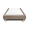 Sommeil De Plomb Sommier Tapissier Velours Taupe 90x190 H29cm