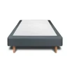 Sommeil De Plomb Sommier Tapissier Velours Gris anthracite 90x200 H35cm