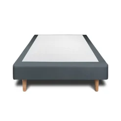 Sommeil De Plomb Sommier Tapissier Velours Gris anthracite 90x200 H35cm