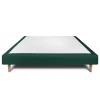 Sommeil De Plomb Sommier Tapissier Velours Vert 135x190 H29cm Clearance