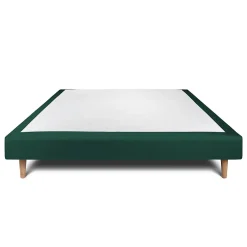 Sommeil De Plomb Sommier Tapissier Velours Vert 135x190 H29cm Clearance