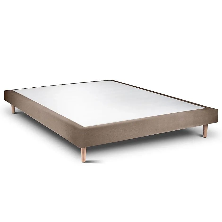 Sommeil De Plomb Sommier Tapissier Velours Taupe 150x190 H29cm Sale