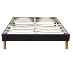 Nuits D'Or SOMMIER TAPISSIER 200x200 cm - 20 cm - 13 lattes - montage rapide et facile - revêtement facile d'entretien - SOMMIER GREGORY NOIR Sale