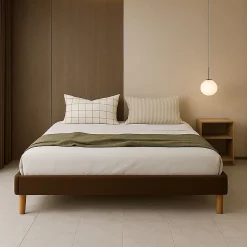 Nuits D'Or SOMMIER TAPISSIER 140x200 cm - 20 cm - 13 lattes - montage rapide et facile - revêtement facile d'entretien - GREGORY MARRON Discount