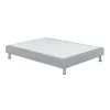 Meubletmoi Sommier tapissier 160x200 cm en tissu gris et pieds métal - REMIMOS