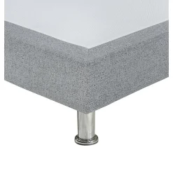 Meubletmoi Sommier tapissier 160x200 cm en tissu gris et pieds métal - REMIMOS