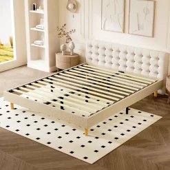 Teeno Sommier tapissier 160x200 cm 2x14 lattes,comfort,beige Best