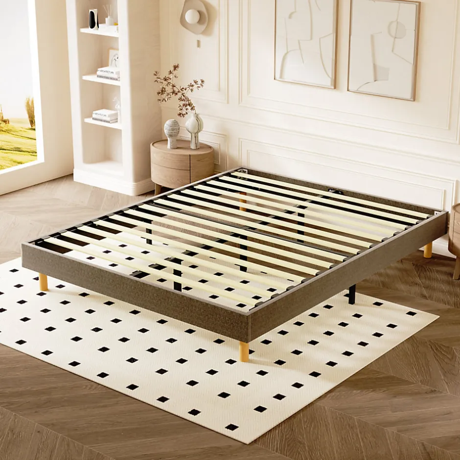 Teeno Sommier Tapissier 160x200cm , 14 lattes, Comfort, Brun