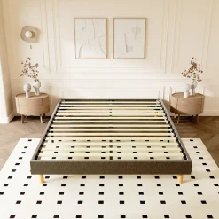 Teeno Sommier Tapissier 160x200cm , 14 lattes, Comfort, Brun