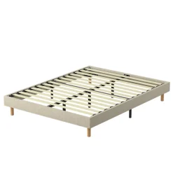 Teeno Sommier tapissier 140x200cm, 14 lattes, 9 pieds Hauteur du cadre 29 cm