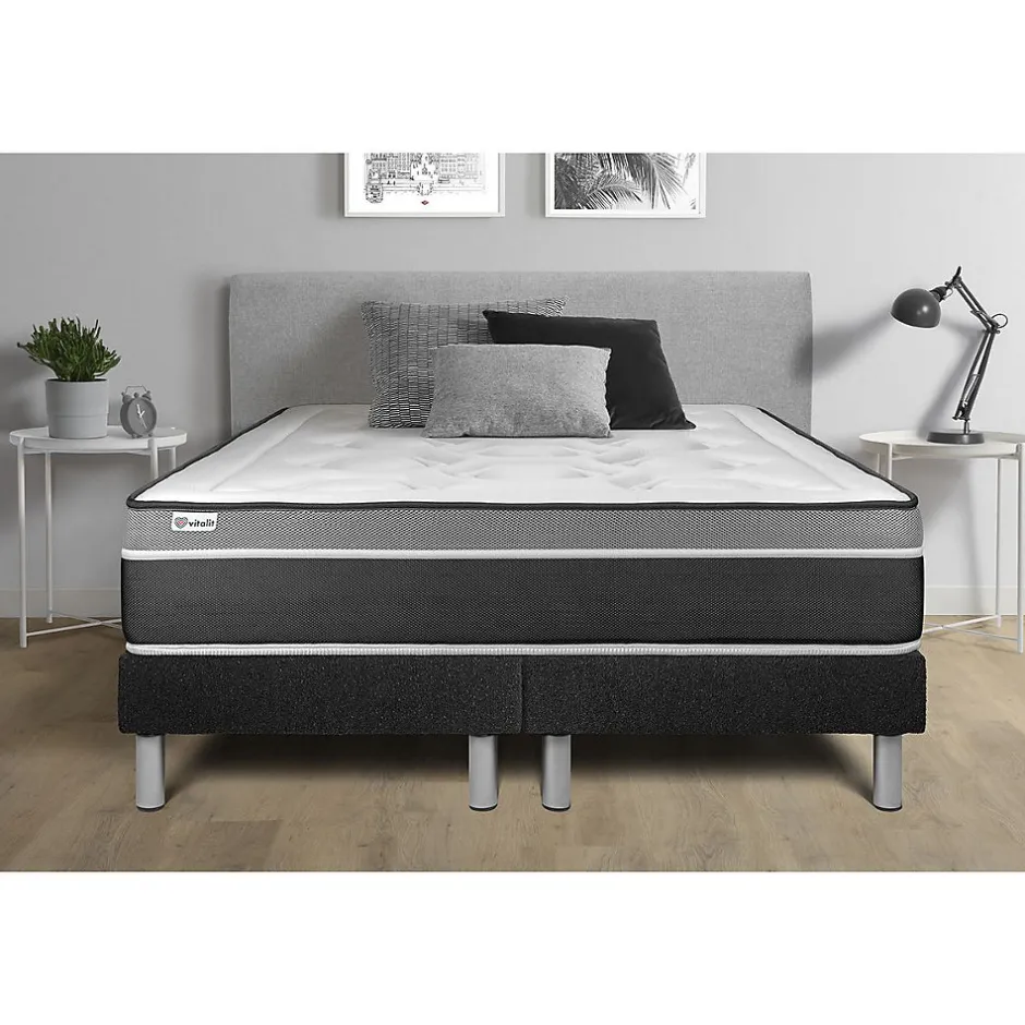 Vitalit Sommier VITAL'SOM Noir 2 x 100 x 200 cm