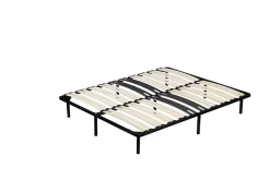 King Of Dreams Sommier 120x200 - cadre a lattes renforce - 9 pieds en metal - hauteur 29 cm - montage facile - confort optimal - usage quotidien
