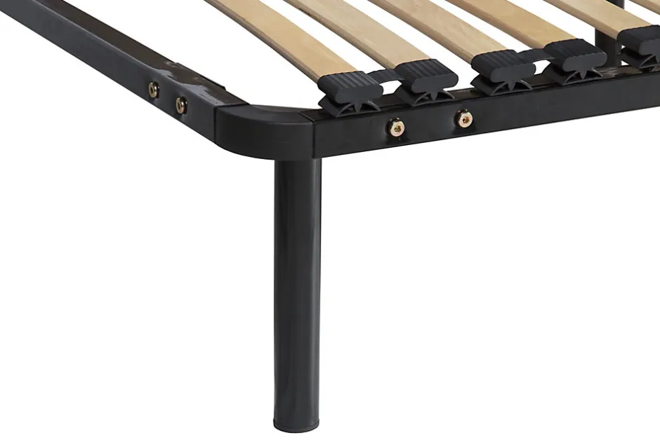 King Of Dreams Sommier 160x200 Cadre à Lattes Renforcé Noir - 4 Pieds x 29 cm en Métal 1,4 mm - 34 Lattes 9 mm et 3,5 cm - Confort Optimisé Usage
