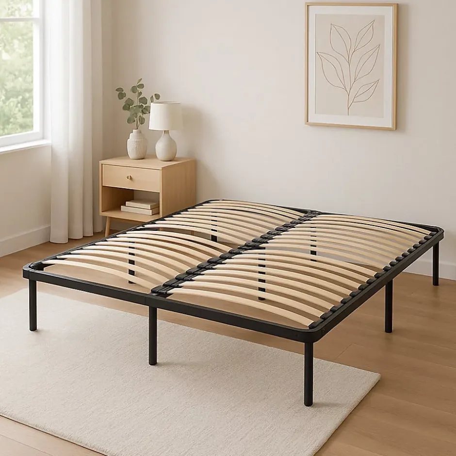 King Of Dreams Sommier 140x190 Cadre à Lattes Renforcé Soutien Réglable en Metal 1,4 mm - 34 Lattes 9 mm - 4 Pieds x 29 cm - Confort Optimisé Usa Clearance
