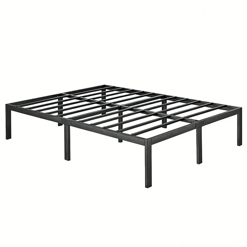 Teeno Sommier 140x190, Cadre de Lit 140x190 cm, Hauteur 36 cm pour Rangement, Plateforme en Métal, Lit 140 x 190 avec Sommier