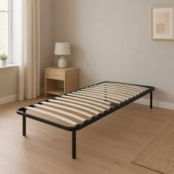 King Of Dreams Sommier 80x190 cm - Solide et Confortable x 29 cm - Cadre à Lattes + 6 Pieds en Métal - Épaisseur Métal 1,2 mm - 14 Lattes en 9 mm