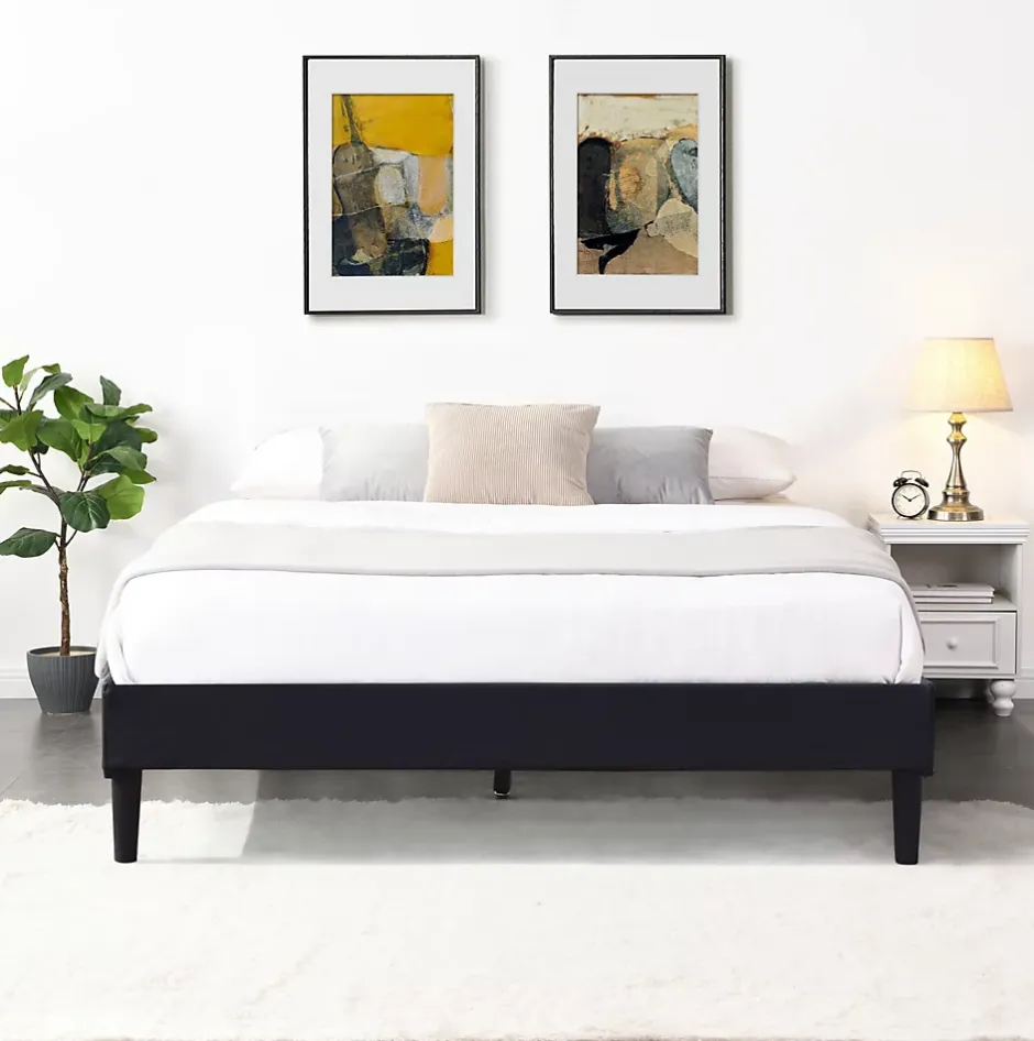 King Of Dreams Sommier 140x190 cm dehoussable noir - pieds 20 cm - 13 lattes - soutien ferme - confort - ideal pour - facile entretien Discount