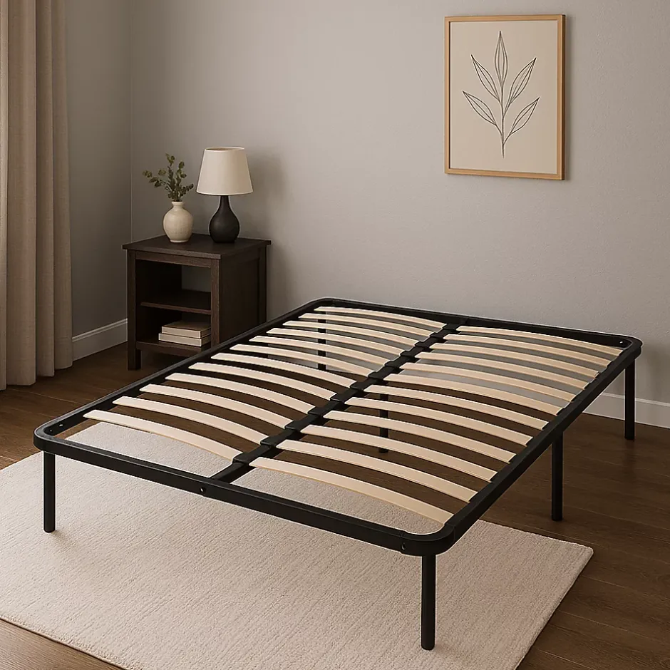 Literie Julien Sommier 140x190 cm Metal Solide et Confortable 29 cm - Montage Rapide - Lattes en Bois 14 en 9mm - Epaisseur Metal 1,2 mm - Idéal Online