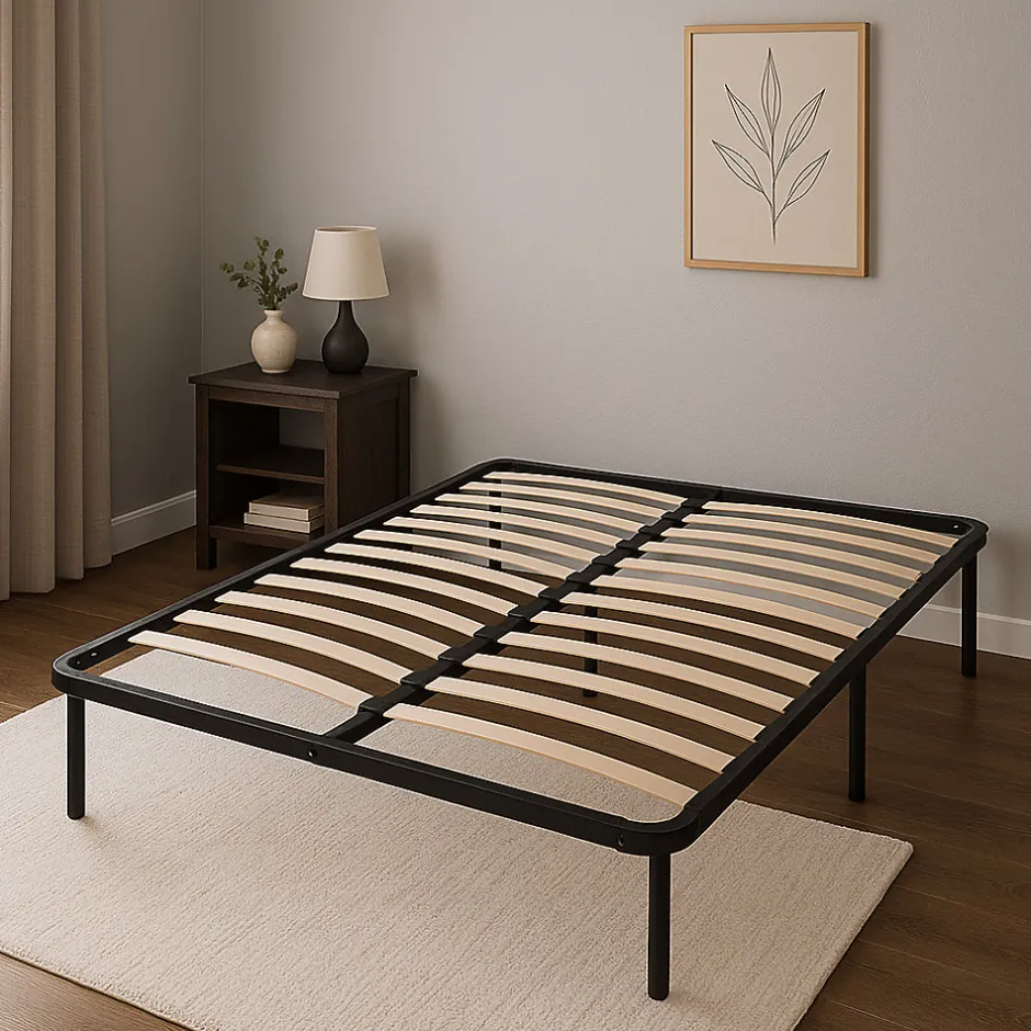 Literie Julien Sommier 180x200 cm Metal Solide et Confortable 29 cm - Montage Rapide - Lattes en Bois 14 en 9mm - Epaisseur Metal 1,2 mm - Idéal