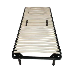 Provence Literie Sommier 80x190 Noir Cadre à lattes Renforcé et Soutien Réglable - 29 cm - Épaisseur Métal 1,4 mm - 34 Lattes 9 mm d'épaisseur - La