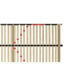 Meublorama Sommier ZITTARO 28 lattes 90x200 cm Finition chene et noir Soutien ferme et design sobre