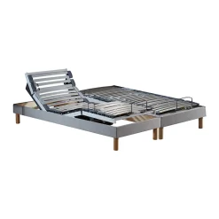 Idliterie Sommiers électriques lattes lisse gris 2x70x190