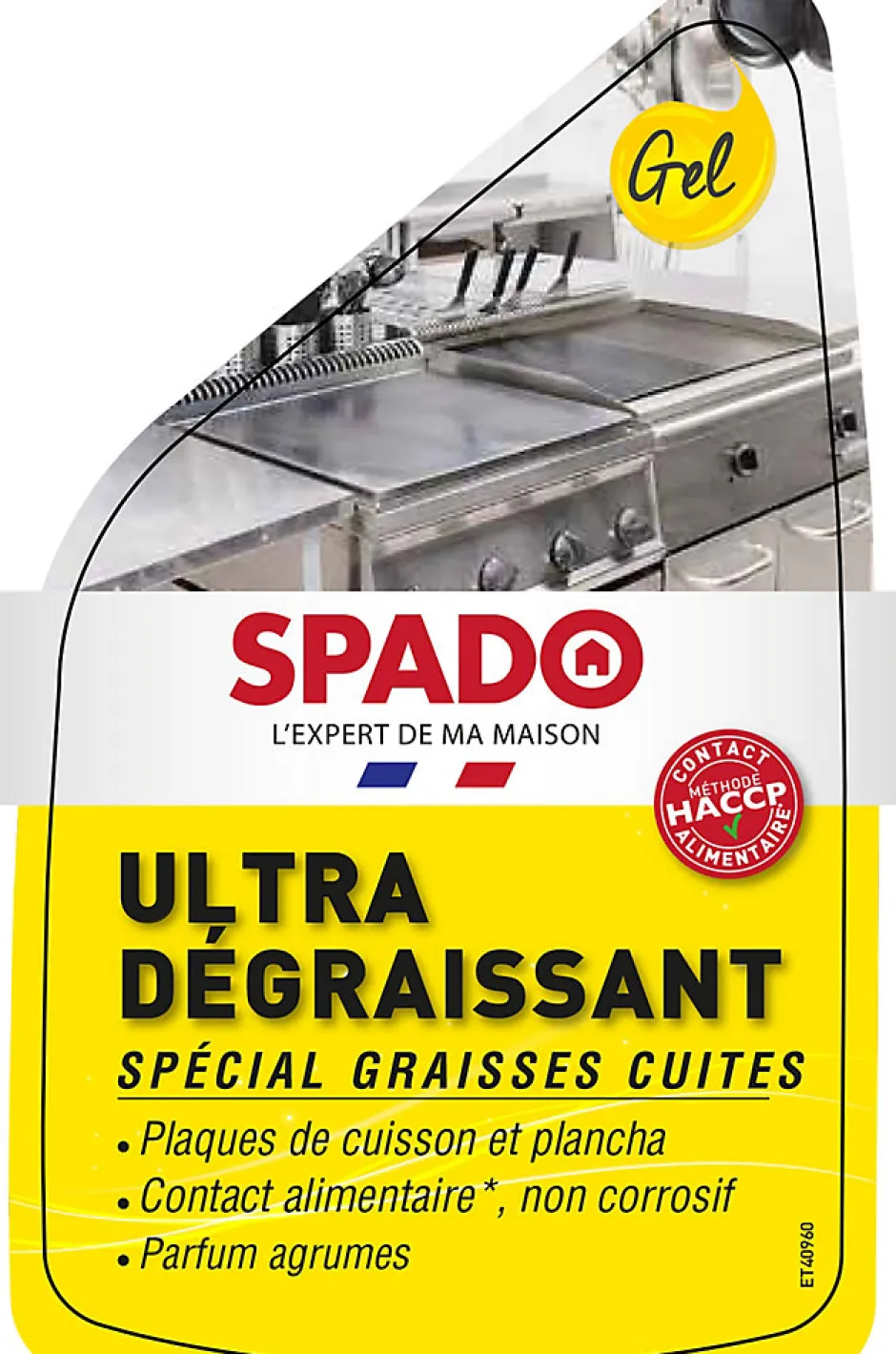 Boldair Spray gel nettoyant ultra dégraissant spécial graisses cuites Spado 750ml