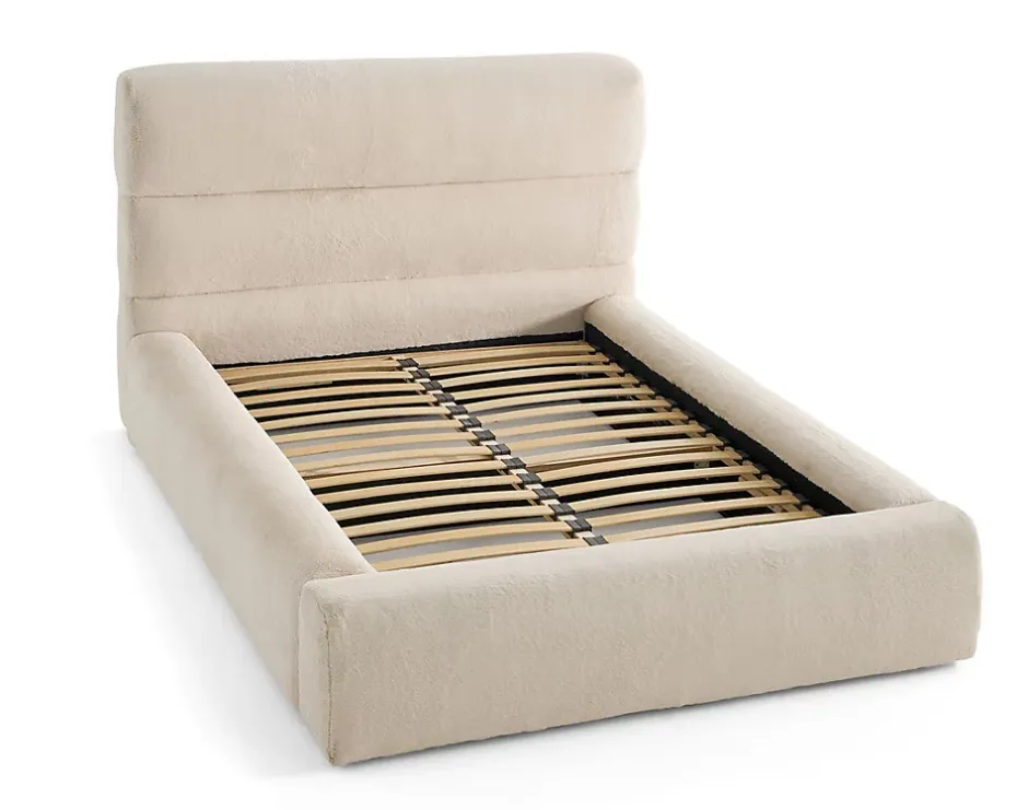 Lisa Design Sunset - lit coffre - 140x190 cm - sommier inclus - en fausse fourrure - Clearance