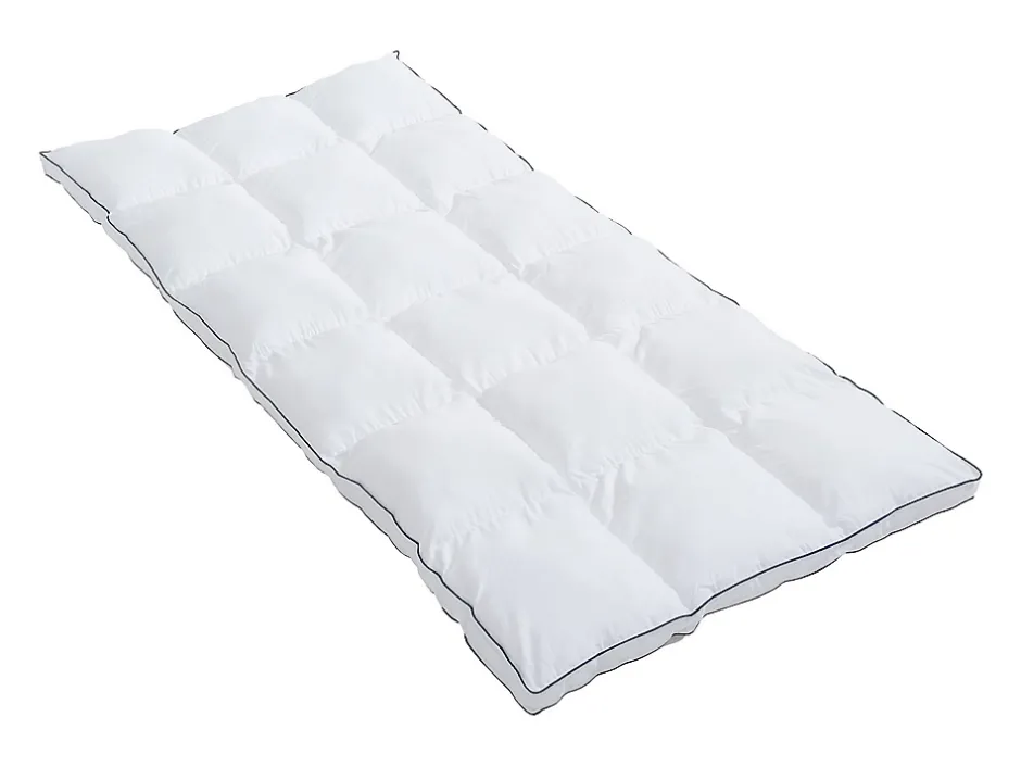 Vente-unique Surconfort de matelas anti-acariens 1 place - 90x 190 cm - Enveloppe satin 120 fils/cm2 - garnissage 1000gr/m2 - Blanc passepoil Clearance